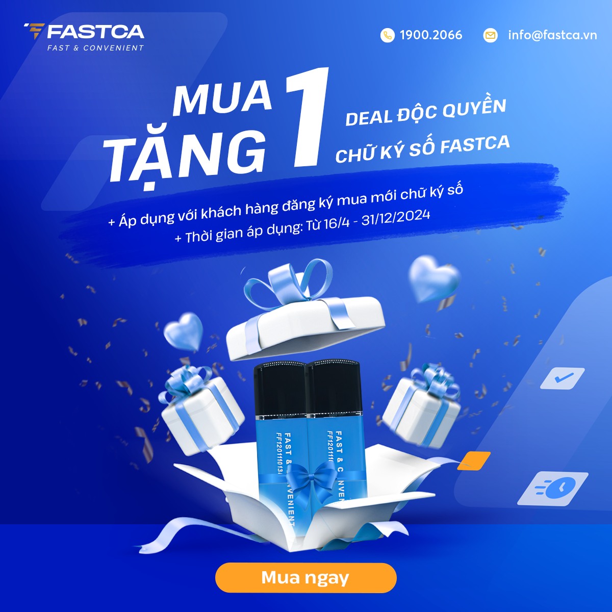 Mua 1 tặng 1 chữ ký số FastCA