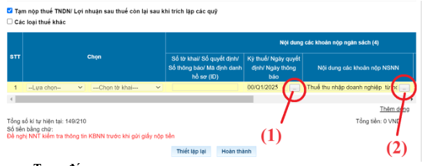 tạm nộp thuế tndn