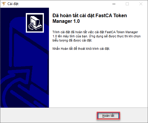 hoàn tất cài đặt chữ ký số