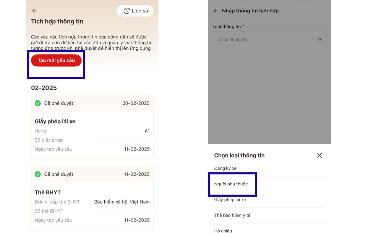 đăng ký người phụ thuộc
