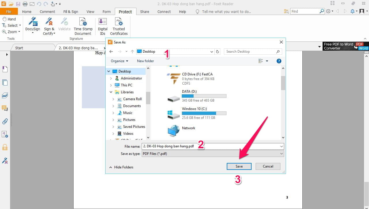 Hướng dẫn ký điện tử file PDF trên phần mềm Foxit Reader