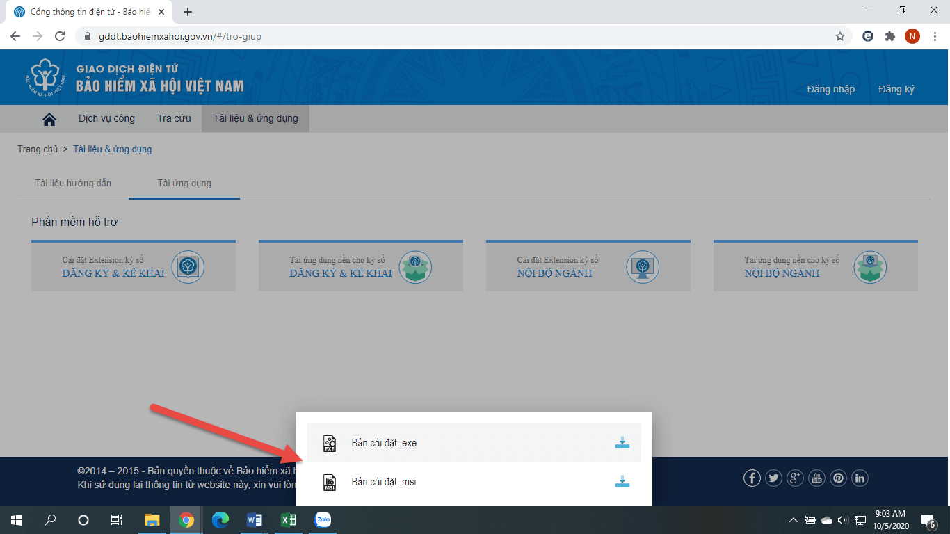 cài đặt Extension và ứng dụng nền ký số