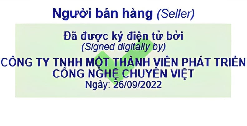 mẫu chữ ký điện tử dành cho tổ chức, doanh nghiệp