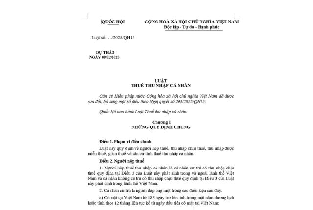 luật thuế thu nhập cá nhân sửa đổi 2025