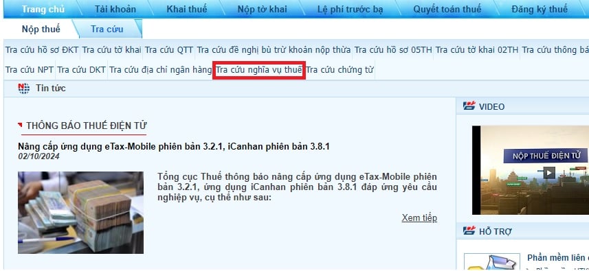 tra cứu nợ thuế tncn 2025