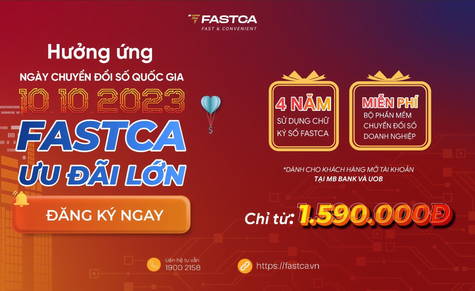 Ưu đãi lớn từ FastCA nhân ngày chuyển đổi số quốc gia 10/10