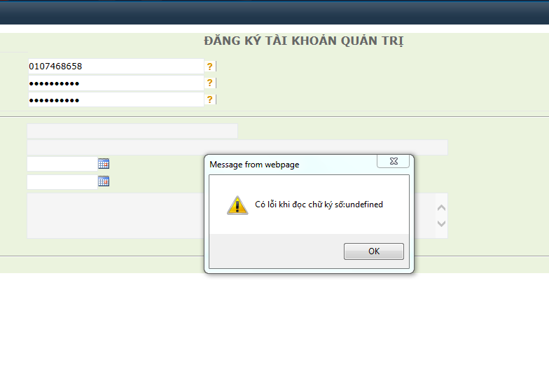 Nguyên nhân và cách khắc phục lỗi undefined khi đọc chữ ký số